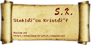Steklács Kristóf névjegykártya