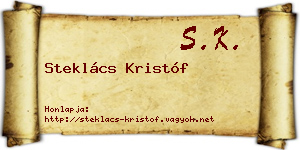 Steklács Kristóf névjegykártya