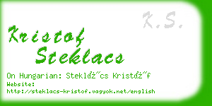 kristof steklacs business card